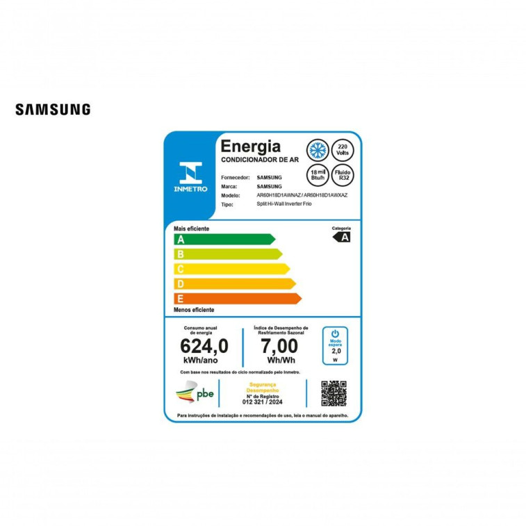 Imagem do produto Ar Condicionado Split Hi Wall Samsung Windfree Ai Pro Inverter 18000 BTUS Frio 220V