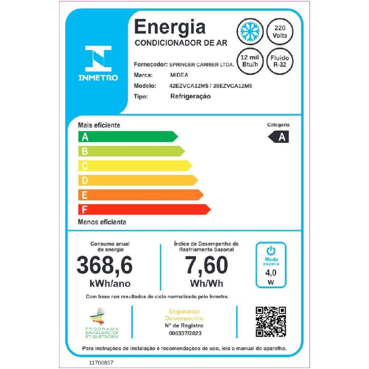 Imagem do produto Ar Condicionado Split Inverter Midea AI Ecomaster 12000 BTUs Frio 220V 38EZVCA12M5 Imagem do produto Ar Condicionado Split Inverter Midea AI Ecomaster 12000 BTUs Frio 220V 38EZVCA12M5