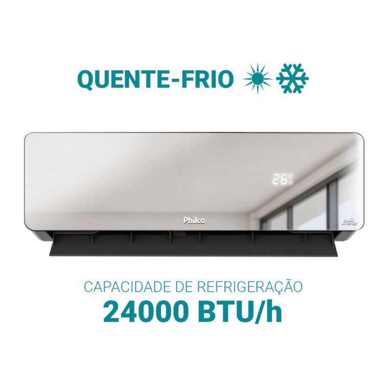 Imagem do produto Ar Condicionado Split Inverter Philco PAC24QG Espelhado 24000 BTUs Quente e Frio 220V Imagem do produto Ar Condicionado Split Inverter Philco PAC24QG Espelhado 24000 BTUs Quente e Frio 220V