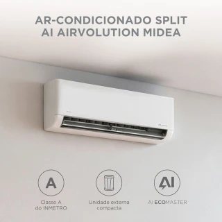 Ar Condicionado Split 22000 BTUs Inverter AI AirVolution Frio Midea 42EFVCB22M5x38TAVCB22M5 220V Ar Condicionado Split 22000 BTUs Inverter AI AirVolution Frio Midea 42EFVCB22M5x38TAVCB22M5 220V