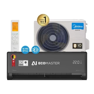 Ar Condicionado Split Hi Wall Springer Midea Inverter 18000 BTUS Quente Frio 220V Ecomaster Grafite