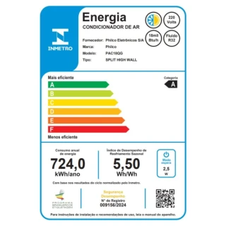 Ar Condicionado Split Inverter Philco PAC18QG Espelhado 18000 BTUs Quente e Frio 220V Ar Condicionado Split Inverter Philco PAC18QG Espelhado 18000 BTUs Quente e Frio 220V