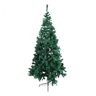 Árvore de Natal Pinheiro 2,40m 1.400 Galhos Verde PVC e Ferro Retrátil